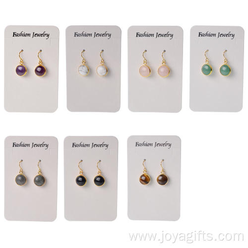 Fashion Accessories Gemstone Round Gilding Stud Earrings